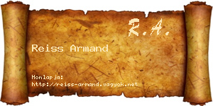 Reiss Armand névjegykártya